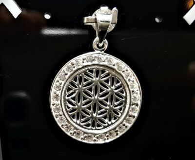 フラワーオブライフ Flower of Life Pendant 925 Sterling Silver Sacred Symbol Talisman