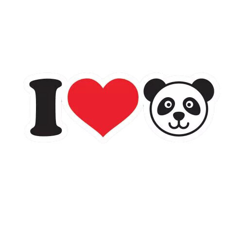 I Love Panda Sticker Decal | eBay