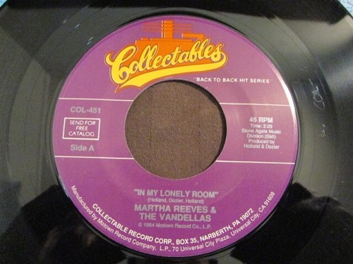 MARTHA REEVES & VANDELLAS DANCING IN THE STREET/IN MY LONELY ROOM COL-451 NM OOP - Picture 8 of 11