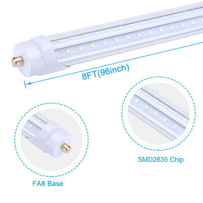 90W 8FT Led Tube Light Bulbs FA8 8 Foot Led Shop Light 65W 45W T8 T12 Single Pin
