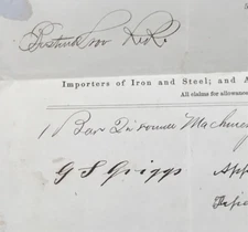 1864 Boston & Providence Railroad Receipt Billhead Fuller & Dana Iron & Steel
