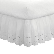 Fresh Ideas Eyelet Bed Skirt Dust Ruffle Embroidered Assorted Sizes Colors