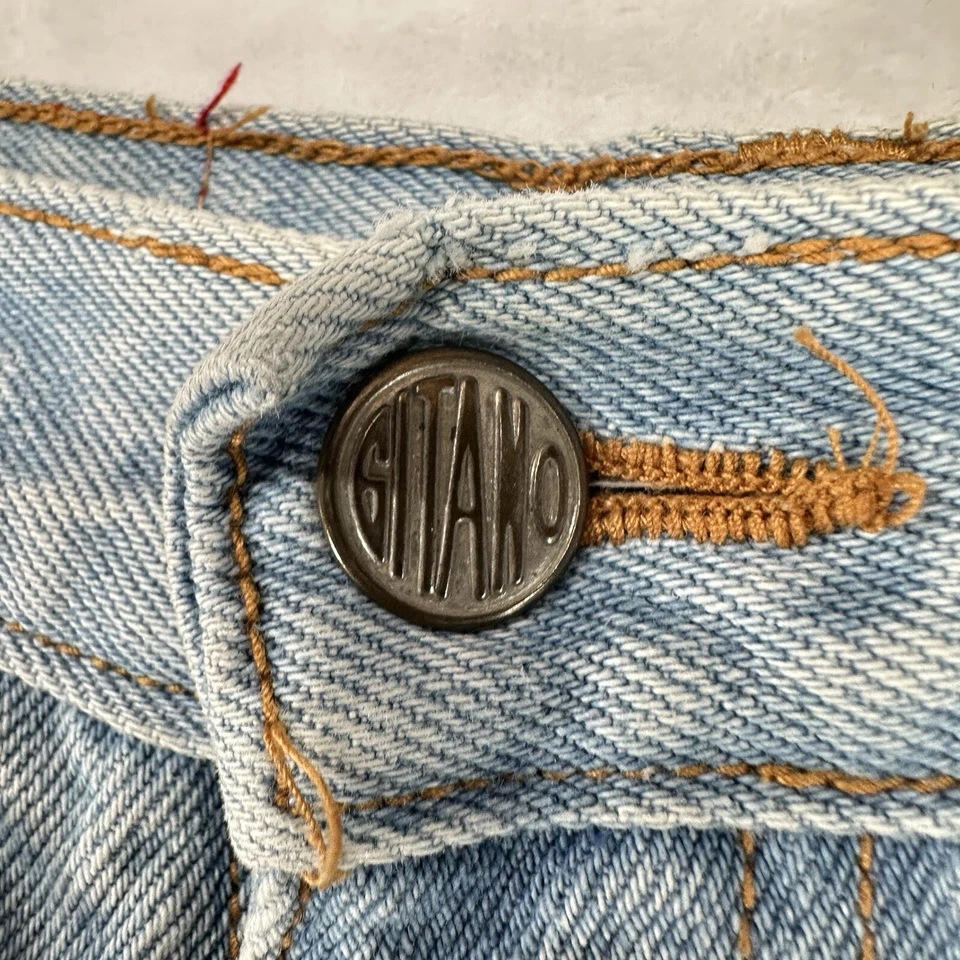 Pantalones Cortos Gitano De Colección Para Mujer 9/10 Azul Denim Corte Jean Cintura Alta Años 90 Retro Foto 4 de 4