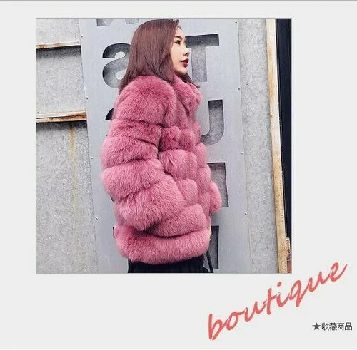 Women's Stand Collar Faux Fur Coat Mid Long Furry Casual Parka coat - Bild 37 von 38