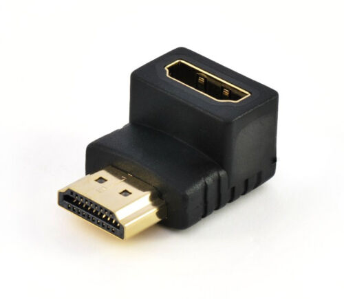 Convertisseur adaptateur angulaire HDMI femelle vers HDMI mâle plaqué or - Photo 1/1