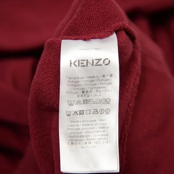 Felpa con cappuccio Kenzo lunghezza corta. Logo Tiger ricamato.