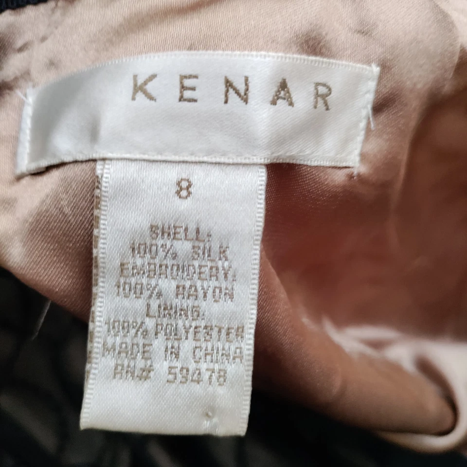 Mujer Kenar Falda Negra 100% Seda Talla 8 Foto 2 de 4