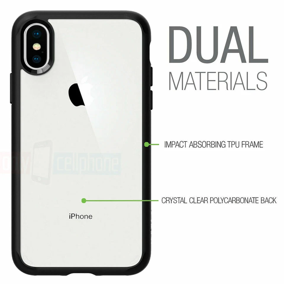 Funda delgada híbrida Trident negra/clara resistente a impactos para iPhone XS/X Foto 4 de 4