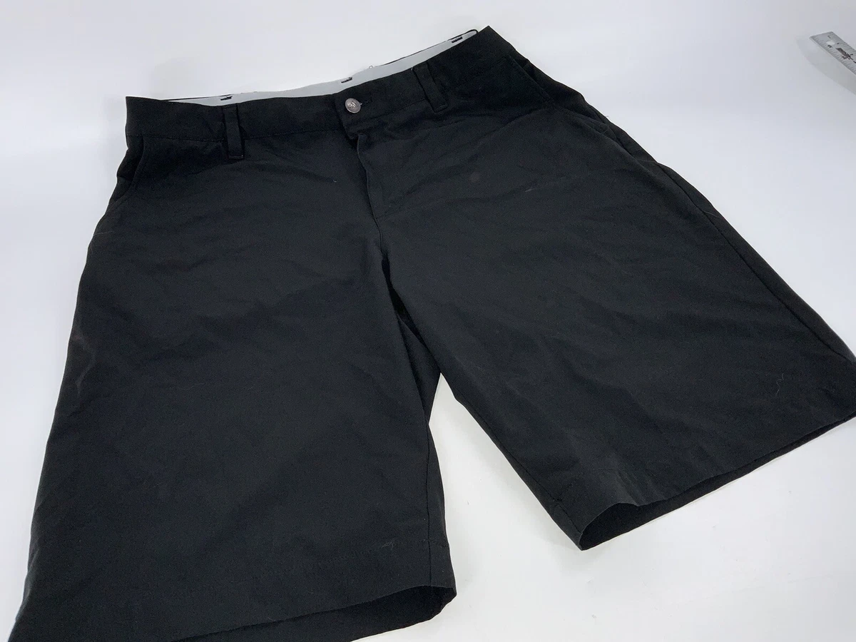 Adidas 360 Golf Shorts Sz 34 Black Poly Lycra Flat Front Mint Cond YGI B3 74