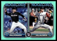 2024 Topps Update Eli Villalobos & Anthony Maldonado #US305 Aqua RC Marlins