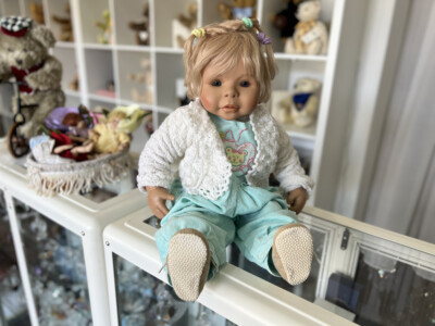 Evelyn Leman Künstlerpuppe Vinyl Puppe 64 cm. Top Zustand    
