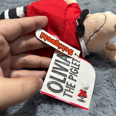 OLIVIA THE PIGLET ぬいぐるみ 新品タグ付き Olivia The Pig Sailor Red Dress Black Stripe Pant Sekiguchi Plush