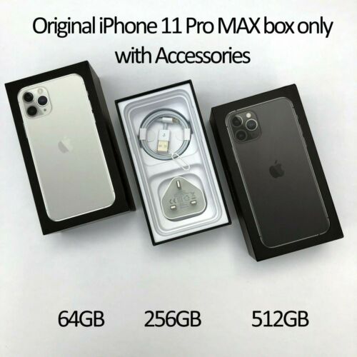 Boîte originale iPhone 11 Pro MAX uniquement et accessoires 64 Go 256 Go 512 Go - Photo 1 sur 16