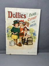 Antique 1918 Dollies to Paint Cutout and Dress UNCUT Paper Dolls Saalfield