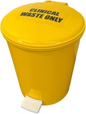 12 Litre Clinical Waste Bin Yellow Medical Bin Dustbin Rubbish Bin with Liner