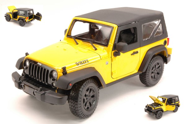 Maisto 1/18 Jeep Wrangler 2014 Gelb Modellbau Statisches Modell Diecast-image