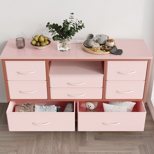 Dresser TV Stand with LED Light &Power Outlet Bedroom Chest of Drawer for 55''TV - Picture 52 of 55