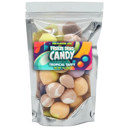 Freeze Dried Candy Tropical Taffy Variety Pack Crunchy Treats, 1 oz
