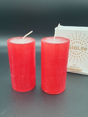 Partylite Glolite Mini Pillar Kerze ROT '' Eisfrüchte '' 5x10 cm AG0 123 NEU / OVP