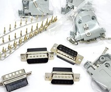 - 4 Sets Crimp DB15 Male  Plastic Hoods  Pins Set D-Sub 15P Male Crimp Conn...