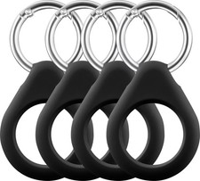 Insignia- Key Ring Case for Apple AirTag 4-Pack - Black
