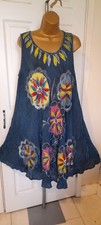 Blue Bohemian Hippie Dress One Size Asymmetric A Line Festival Beach Holiday