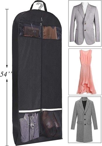 54" Trifold Dress Garment Bags for Travel Gusseted Suit Cover with 2 Large Me... - Picture 5 of 7