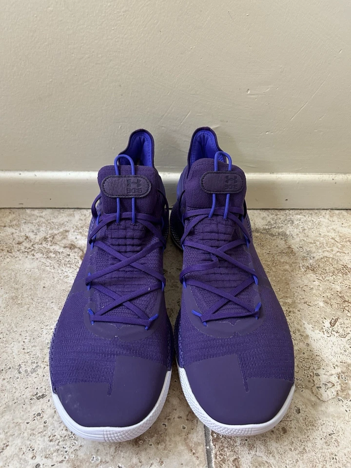 New Under Armour Curry 6 Team Men's Size 16 Purple Violet Shoes 3022893-500 - Image 4 of 4