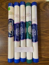 Charles Craft Lot Of 5 Cross Stitch Fabric Rolls. 11 count , 15"x 18" NEW White