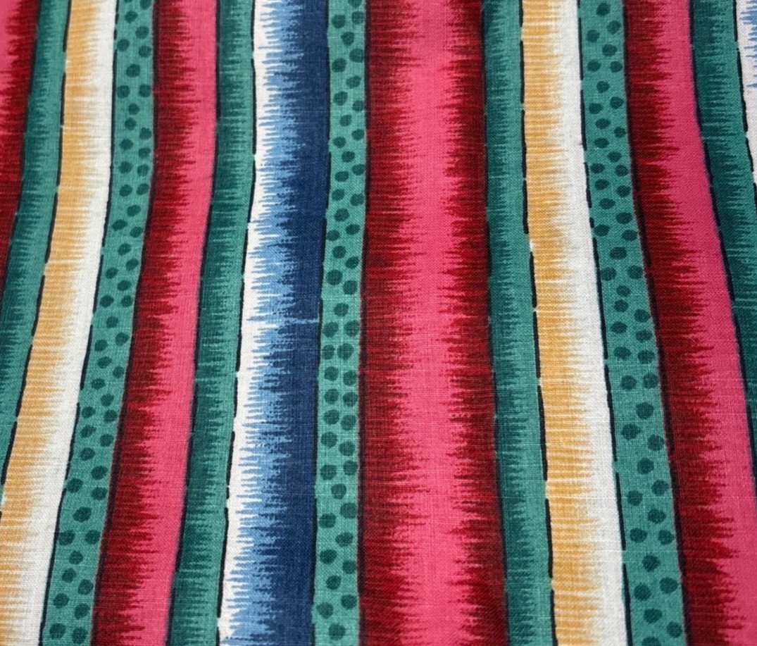 Givenchy Fabric 25"x54" Upholstery Multicolor Stripes Dotted Design thumbnail 5