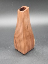 MCM Style Hand Turned Wooden Vase, Beautiful 6" no glass insert