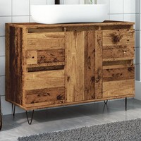 Badschrank Altholzoptik 80X33X60 Cm Holzwerkstoff BadezimmermöBel