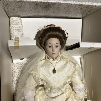 Vintage Franklin Heirloom Dolls Victorian Bride 1987 Porcelain 22