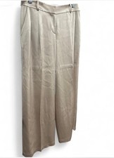 Vintage St. john Couture Women  s Tan Beige Satin Trouser Dress Pants Size 8