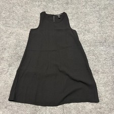 Forever 21 Womens Tank Mini Shift Dress Size S Black Crepe Pullover Chiffon