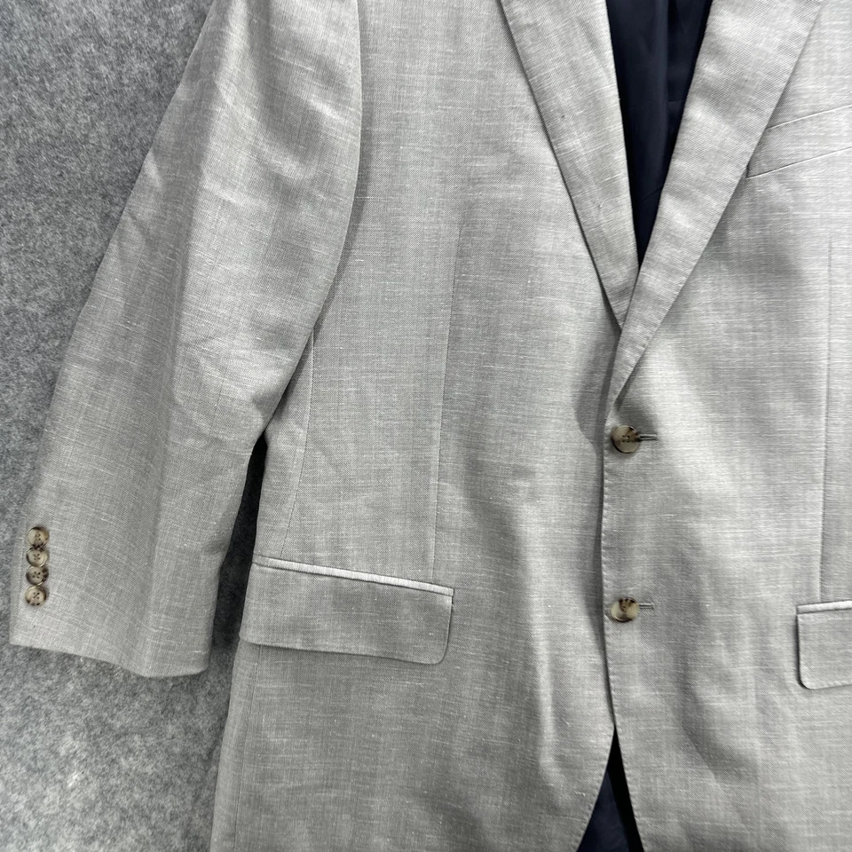 Faconnable Blazer Mens 58R Herringbone Wool Linen Silk Loro Piana Italy Jacket - Image 4 of 4