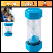 Large 2-Minute Sand Timer for Classroom, Teaching, Games - Multi-Color, Blue
