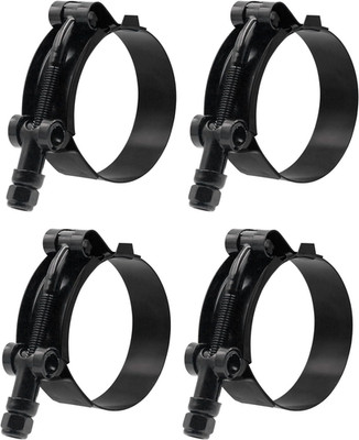 4 Pack 4 Inch Stainless Steel T-Bolt Hose Clamps, Clamp Range 108-116mm for 4'' H