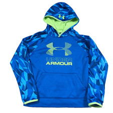 Under Armour Hoodie Youth Boys Small Blue Sweatshirt Loose Fit Coldgear Kids