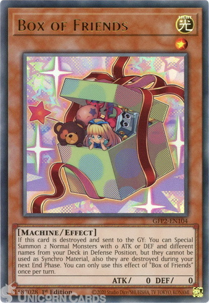 GFP2-EN104 Box of Friends Ultra Rare 1st Edition Mint YuGiOh Card