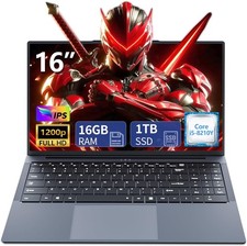 Laptop 16 Inch Core i5-8210Y 16GB RAM 1TB SSD WIN 11 Pro 1920x1200 FHD