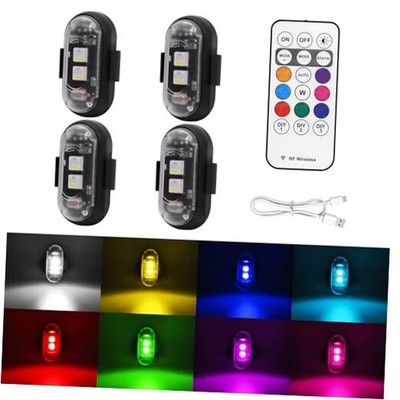 4PCS Wireless LED Strobe Lights with Remote Control, 8 Colors USB Charing 