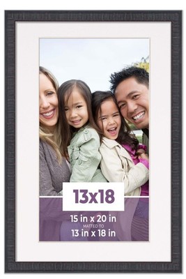 13x18 Frame Mahogany With White Picture Mat For 13x18 Photo - Mahogany 15x20 Fra