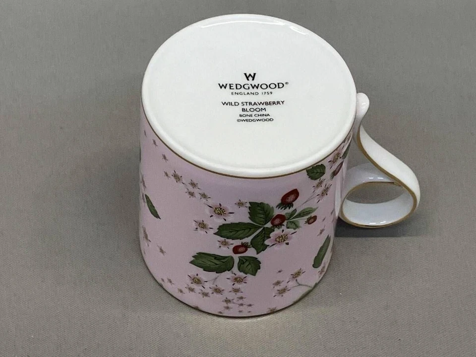WEDGWOOD 野生草莓开花杯和碟子套装黄色粉红色罕见带盒日本 — 第 3/4 张图片