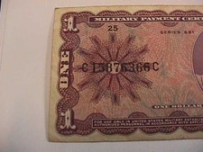 Circulated $1 US Military Payment Certificates for sale | eBay