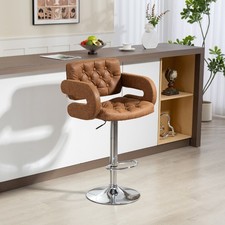 Image of Bar Stool Kitchen Breakfast Barstool Seat with Metal Base