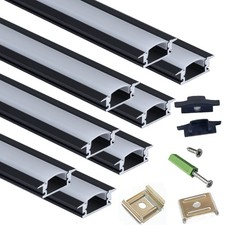 THMOOTHER Recessed LED Strip Black Channel Diffuser 8-Pack 6.56FT,23.5X7MM LED T