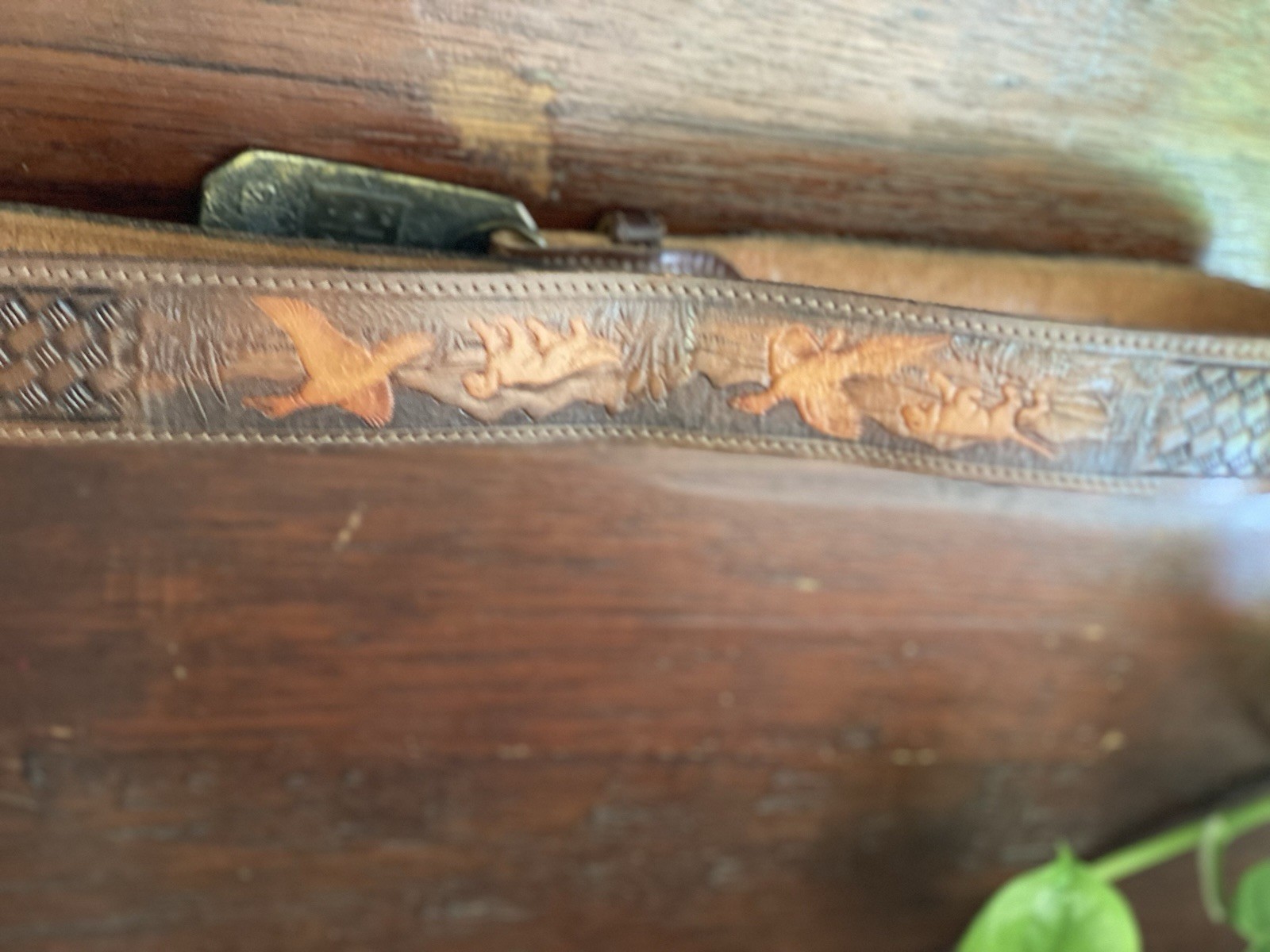 The Great American Belt Co. Chicago Serial # 521 Belt Buckle Geese/Duck & Belt