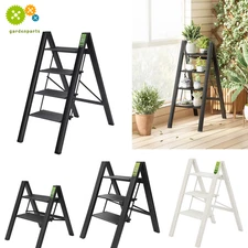 Fold Step Stool with Wide Anti-Slip Pedal Aluminum Portable Lightweight Ladder