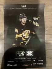 Boston Bruins Game Poster 3/12/26 VS San Jose Sharks #26 Andrew Peeke